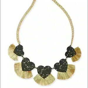 INC new gold  resin hearts and gold tone n…